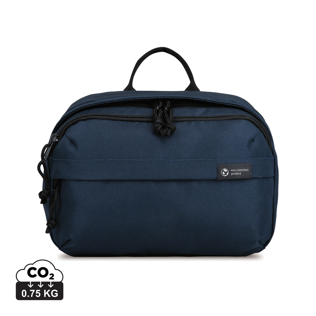 Trousse de toilette à personnaliser en rPET AWARE™ Renew Bleu marine